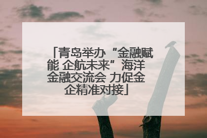 青岛举办“金融赋能 企航未来”海洋金融交流会 力促金企精准对接