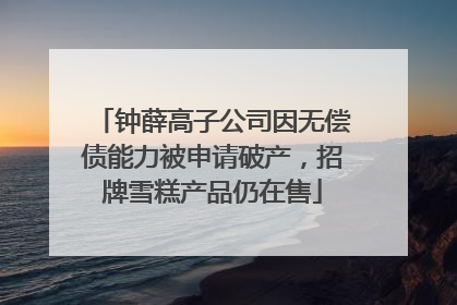 钟薛高子公司因无偿债能力被申请破产，招牌雪糕产品仍在售