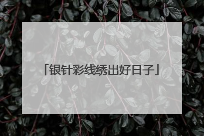 银针彩线绣出好日子