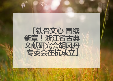 铁骨文心 再续新章！浙江省古典文献研究会胡凤丹专委会在杭成立