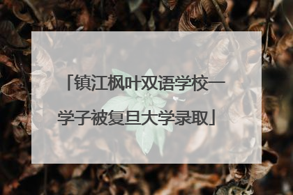 镇江枫叶双语学校一学子被复旦大学录取