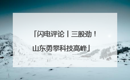 闪电评论丨三股劲！山东勇攀科技高峰