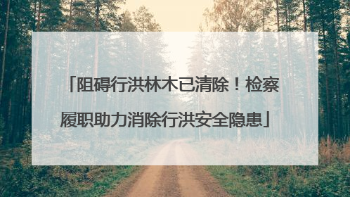 阻碍行洪林木已清除！检察履职助力消除行洪安全隐患