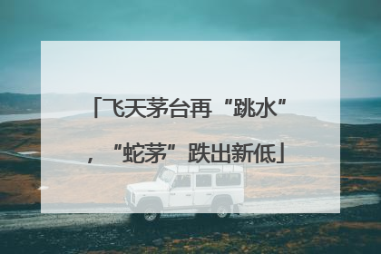 飞天茅台再“跳水”，“蛇茅”跌出新低