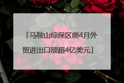马鞍山综保区前4月外贸进出口额超4亿美元