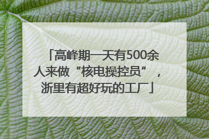 高峰期一天有500余人来做“核电操控员”，浙里有超好玩的工厂