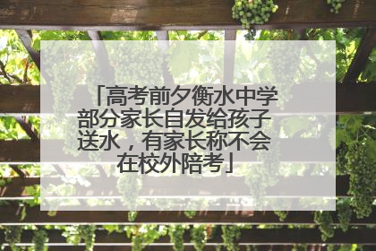 高考前夕衡水中学部分家长自发给孩子送水，有家长称不会在校外陪考