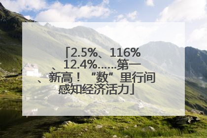 2.5%、116%、12.4%……第一、新高！“数”里行间感知经济活力