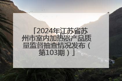 2024年江苏省苏州市室内加热器产品质量监督抽查情况发布（第103期）