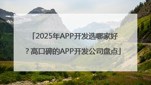 2025年APP开发选哪家好？高口碑的APP开发公司盘点