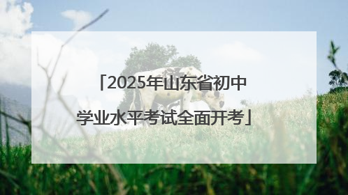 2025年山东省初中学业水平考试全面开考