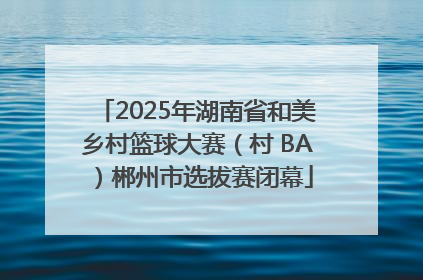 2025年湖南省和美乡村篮球大赛（村 BA）郴州市选拔赛闭幕