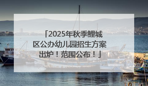 2025年秋季鲤城区公办幼儿园招生方案出炉！范围公布！
