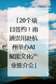 20个项目签约！南通崇川赴杭州举办AI赋能文化产业推介会