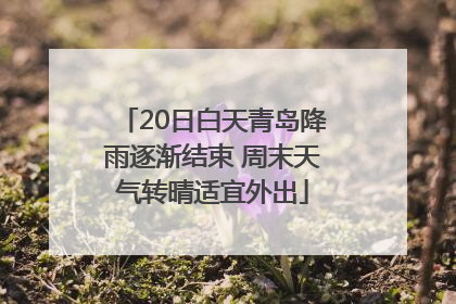 20日白天青岛降雨逐渐结束 周末天气转晴适宜外出
